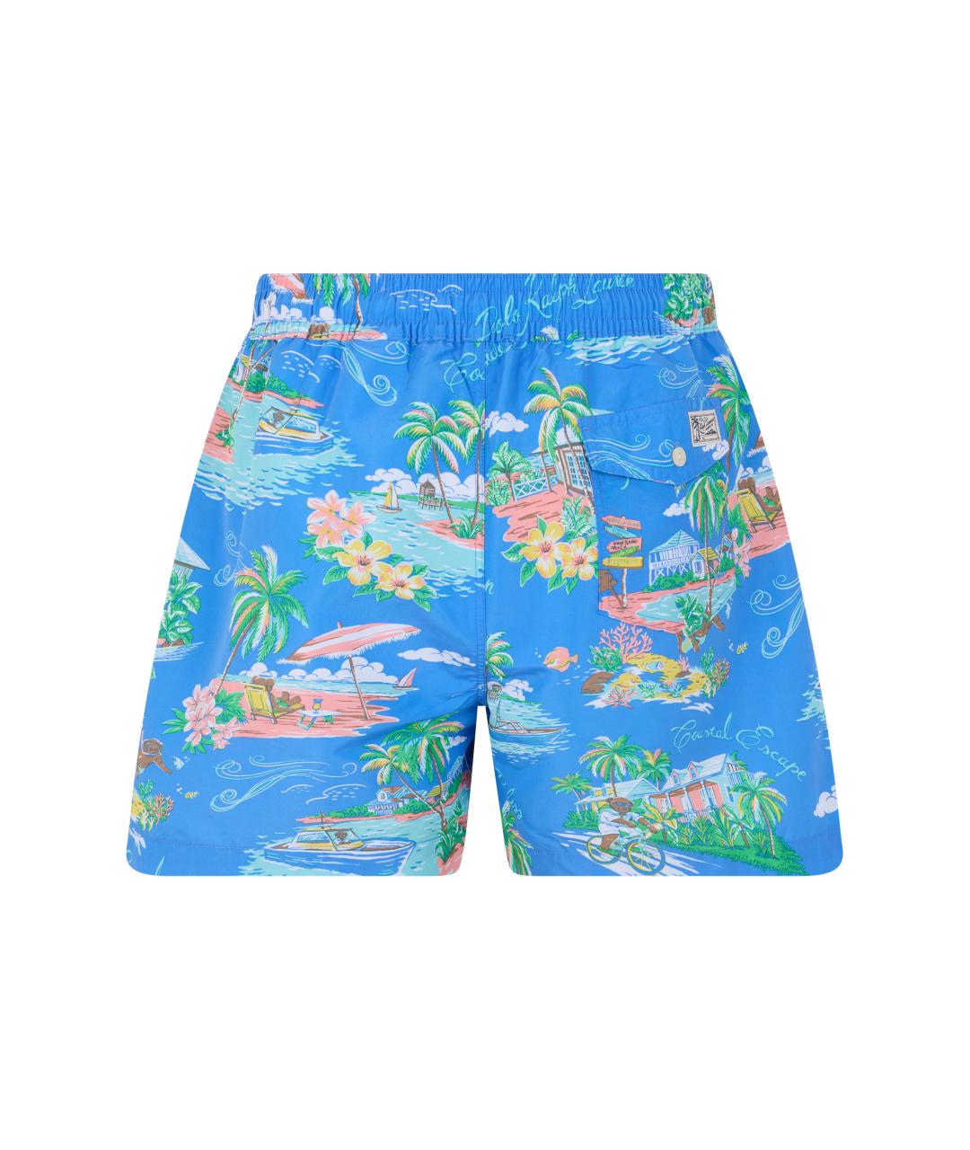 POLO RALPH LAUREN Голубые полиэстеровые плавки, фото 2