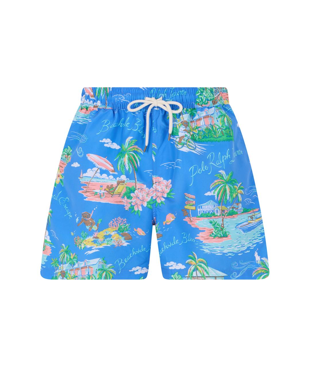POLO RALPH LAUREN Голубые полиэстеровые плавки, фото 1