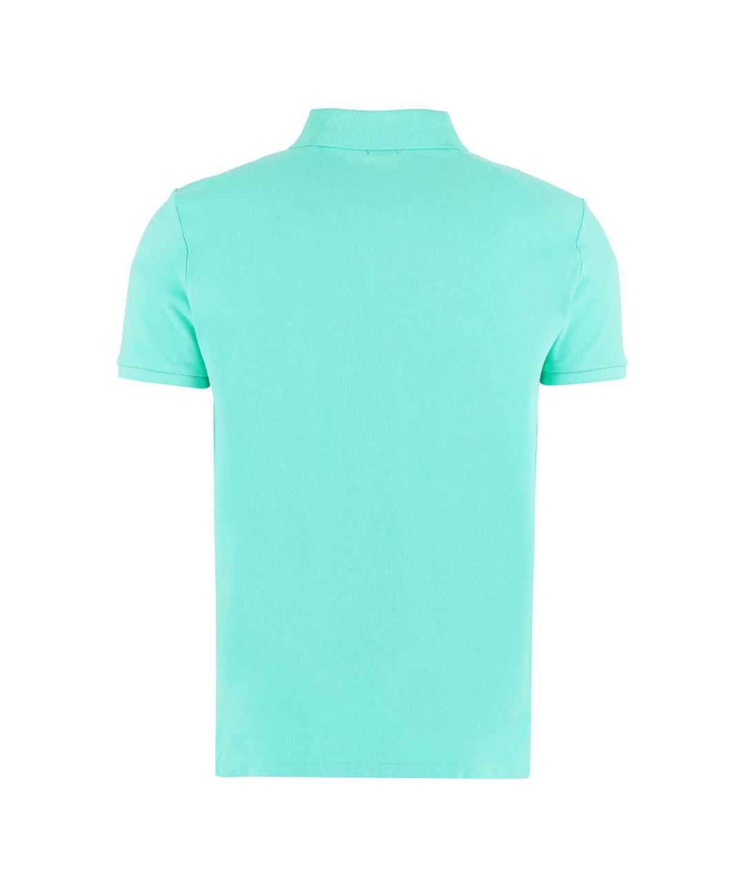 POLO RALPH LAUREN Зеленое хлопковое поло с коротким рукавом, фото 2