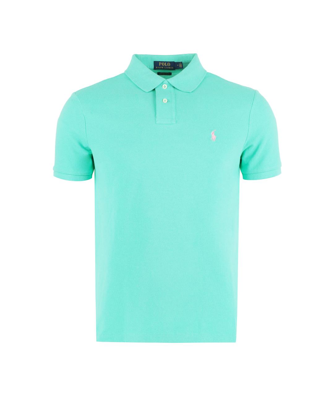 POLO RALPH LAUREN Зеленое хлопковое поло с коротким рукавом, фото 1