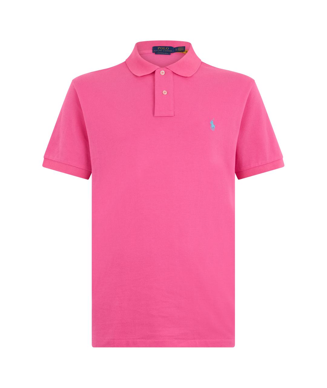POLO RALPH LAUREN Розовое хлопковое поло с коротким рукавом, фото 1