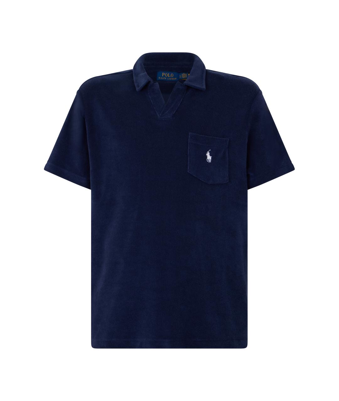 POLO RALPH LAUREN Синее хлопковое поло с коротким рукавом, фото 1