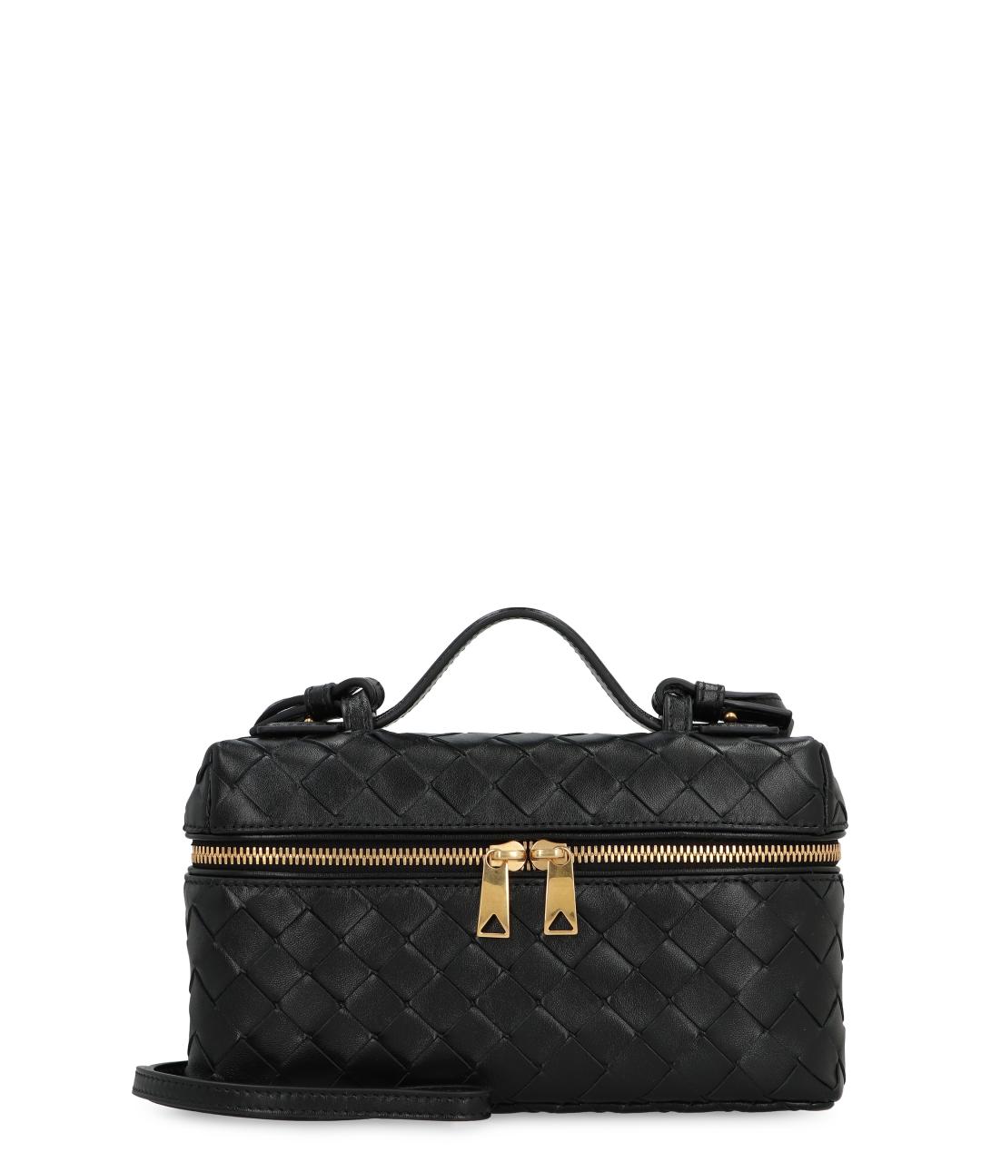 BOTTEGA VENETA Черная кожаная сумка через плечо, фото 1