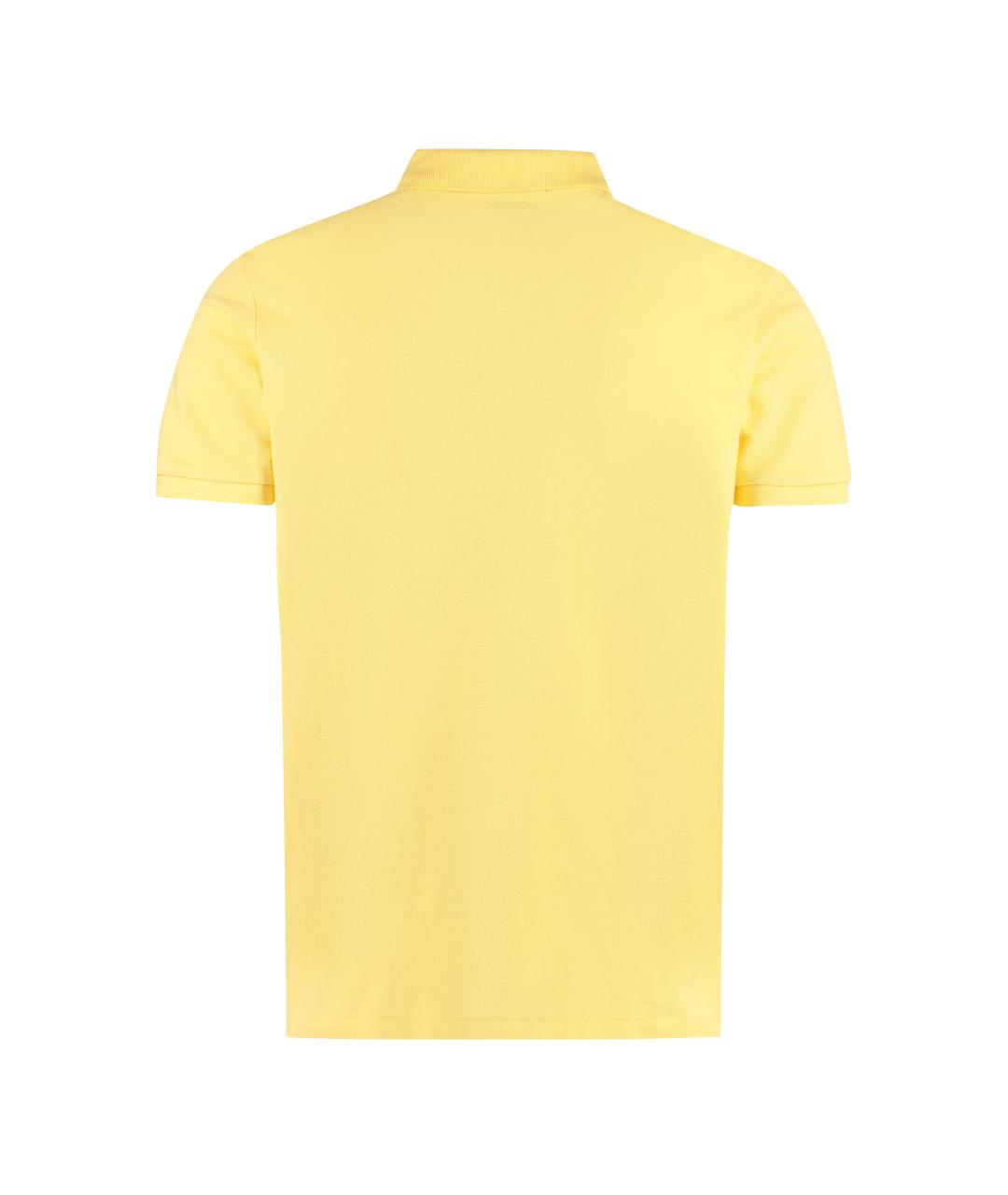 POLO RALPH LAUREN Желтое хлопковое поло с коротким рукавом, фото 2
