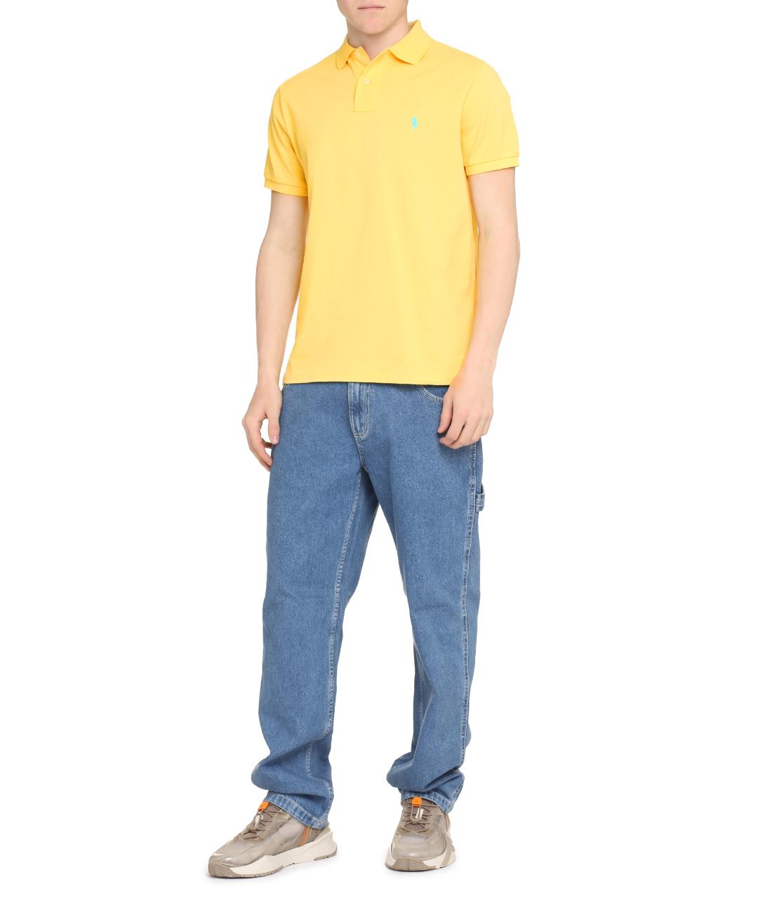 POLO RALPH LAUREN Желтое хлопковое поло с коротким рукавом, фото 3