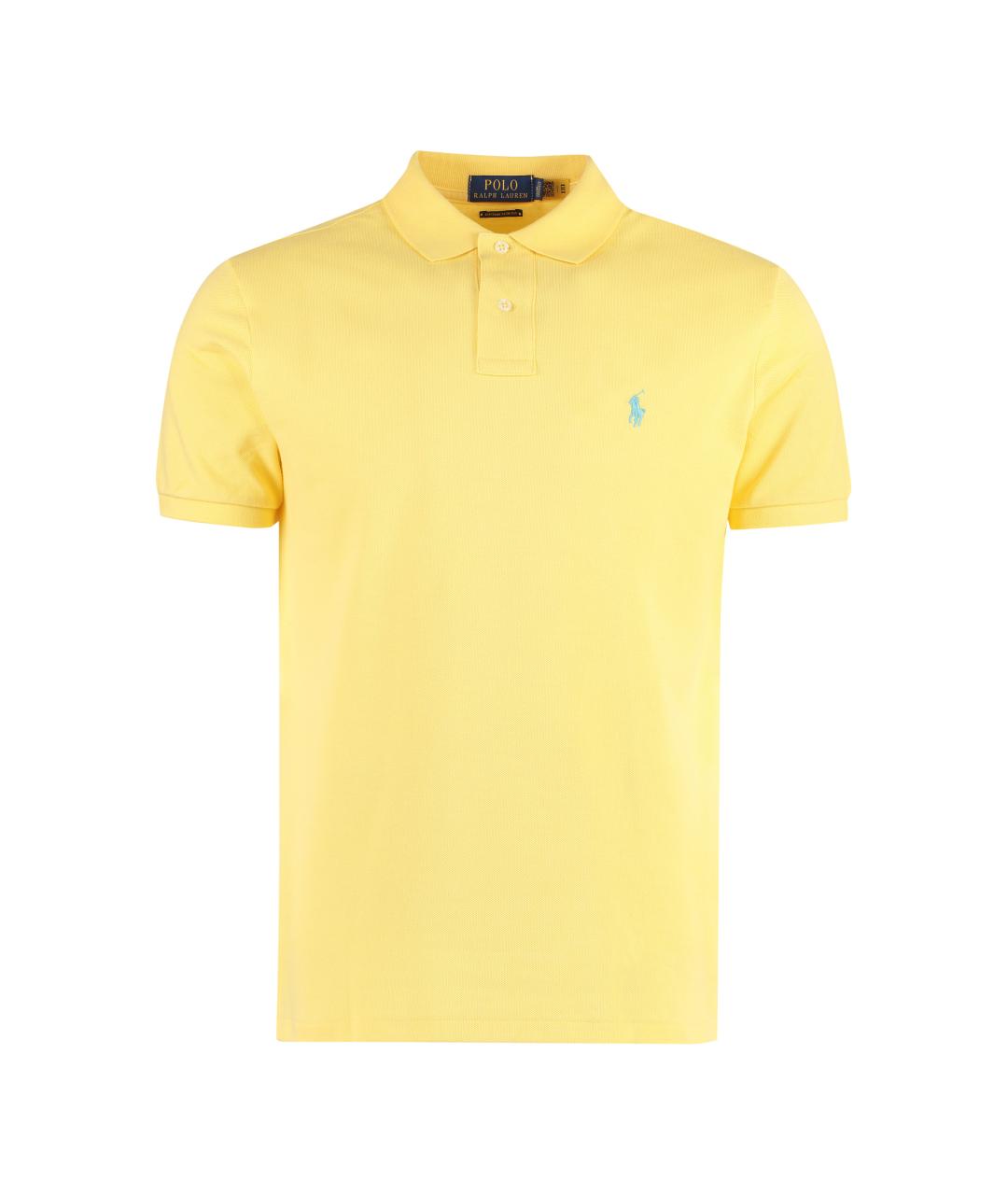POLO RALPH LAUREN Желтое хлопковое поло с коротким рукавом, фото 1