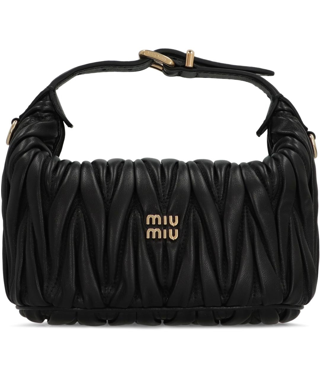 MIU MIU Черная кожаная сумка через плечо, фото 2