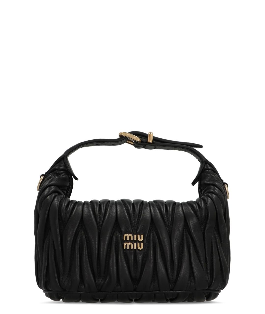 MIU MIU Черная кожаная сумка через плечо, фото 1