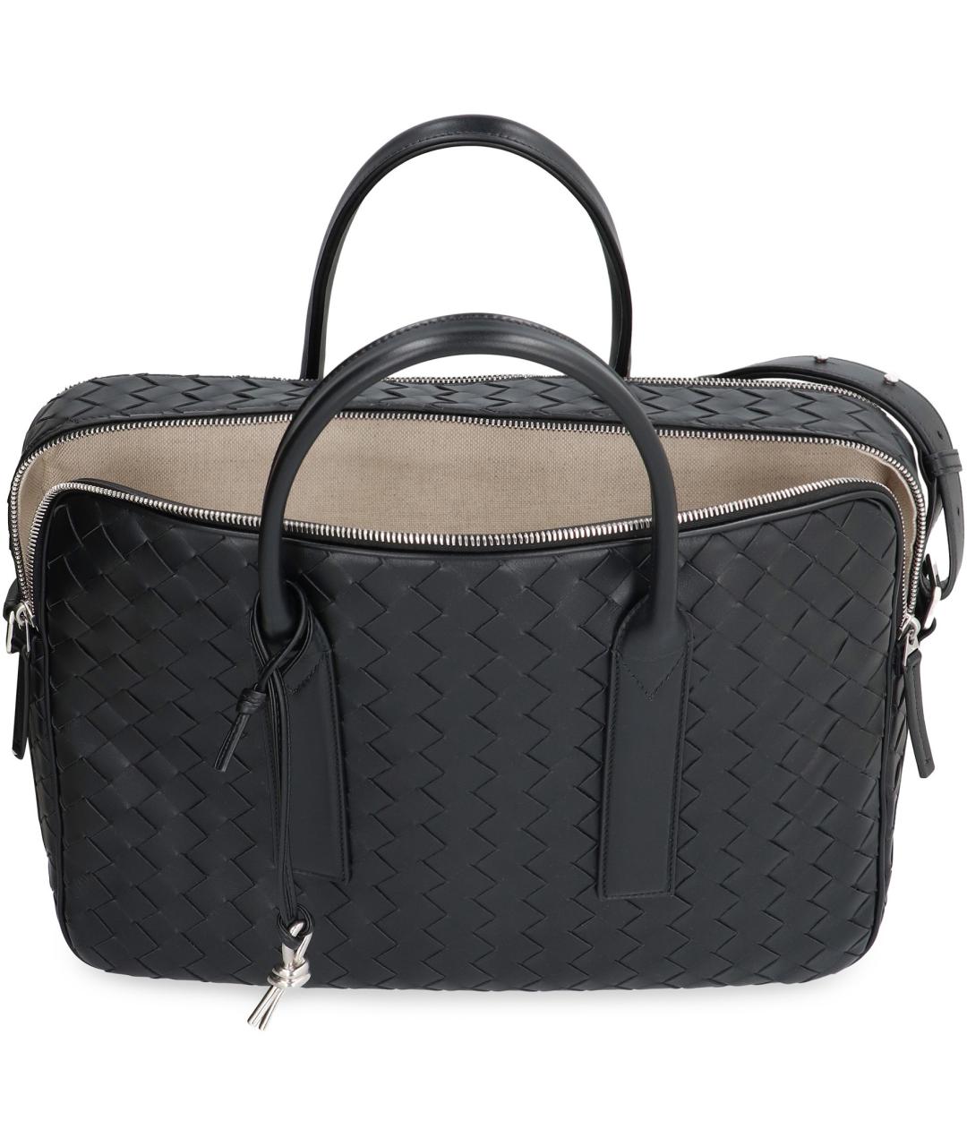 BOTTEGA VENETA Черный кожаный портфель, фото 6