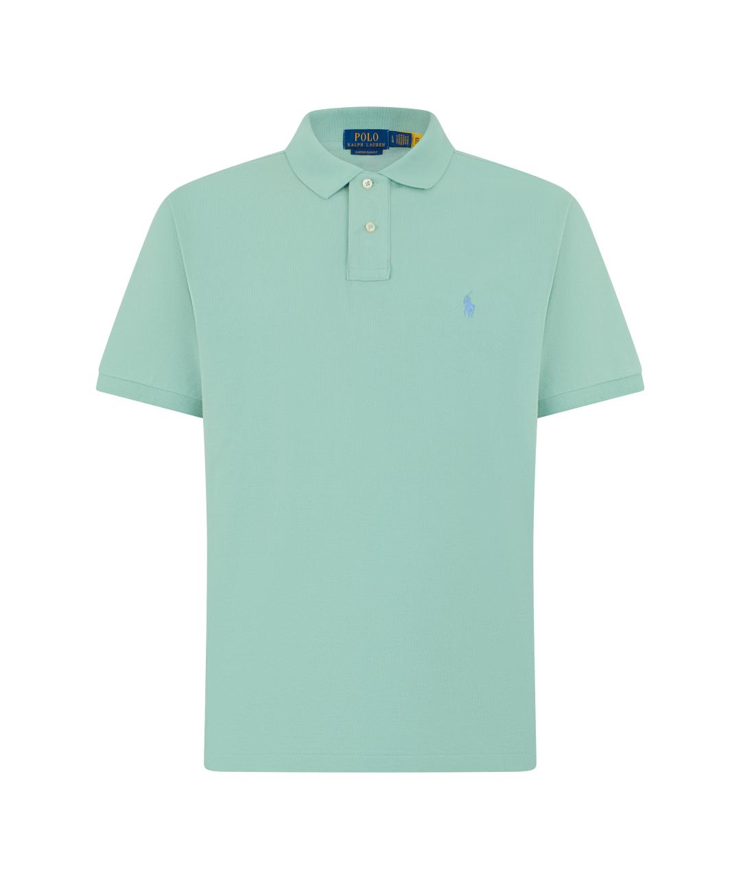 POLO RALPH LAUREN Зеленое хлопковое поло с коротким рукавом, фото 1