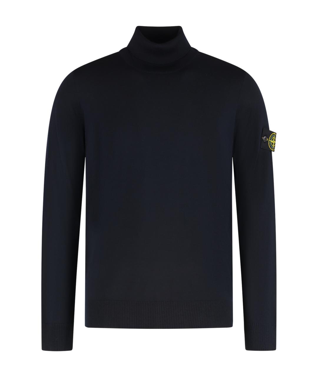 STONE ISLAND Синяя шерстяная водолазка, фото 1