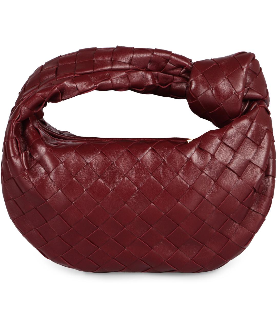 BOTTEGA VENETA Бордовая кожаная сумка с короткими ручками, фото 4