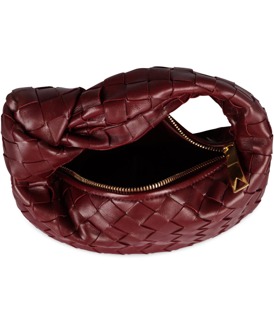 BOTTEGA VENETA Бордовая кожаная сумка с короткими ручками, фото 5