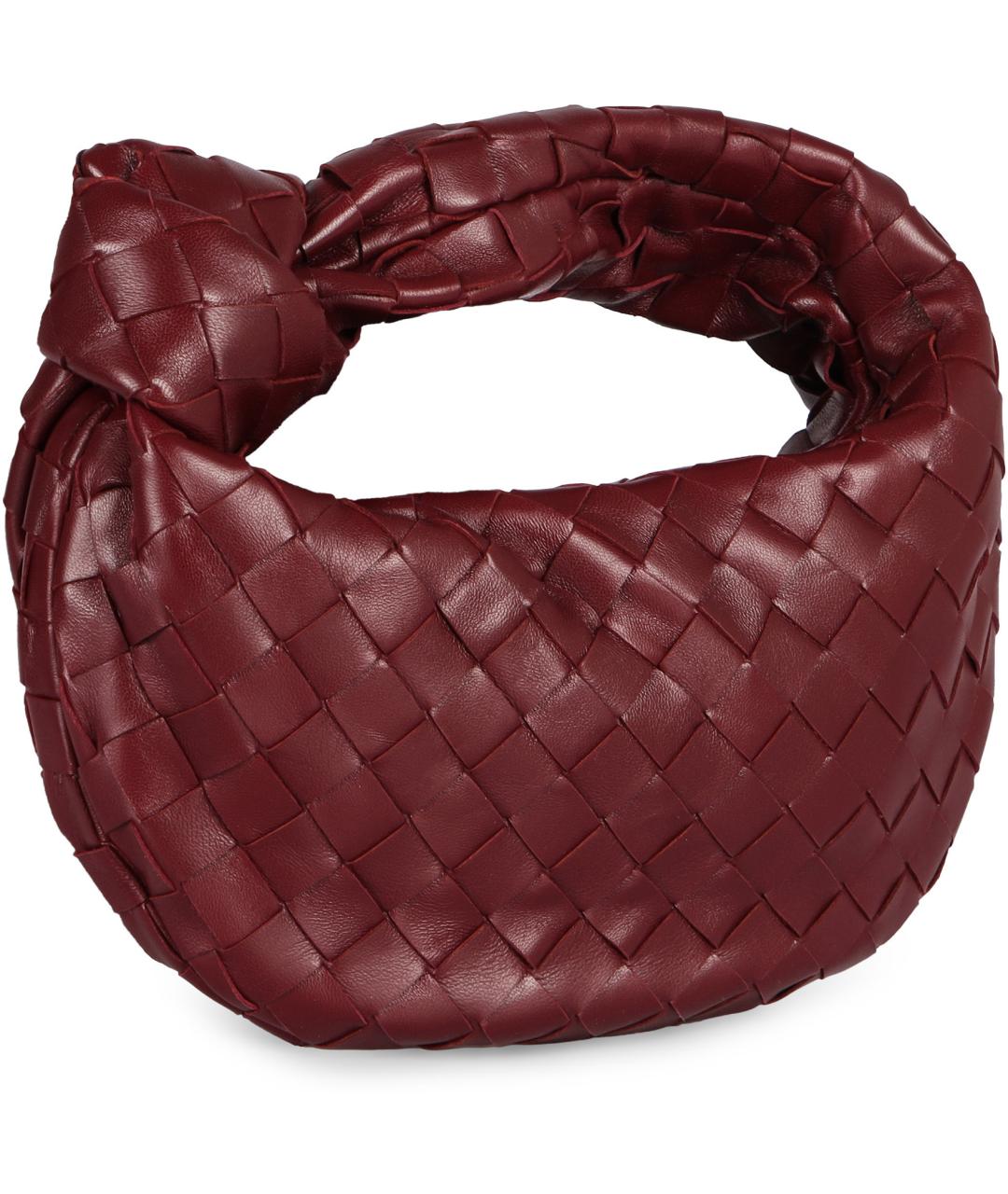 BOTTEGA VENETA Бордовая кожаная сумка с короткими ручками, фото 3
