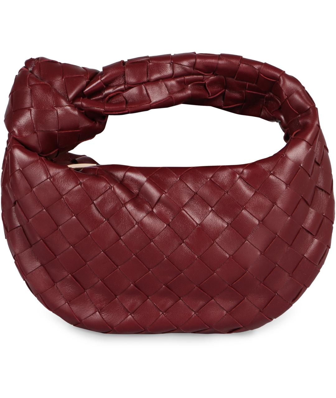 BOTTEGA VENETA Бордовая кожаная сумка с короткими ручками, фото 2