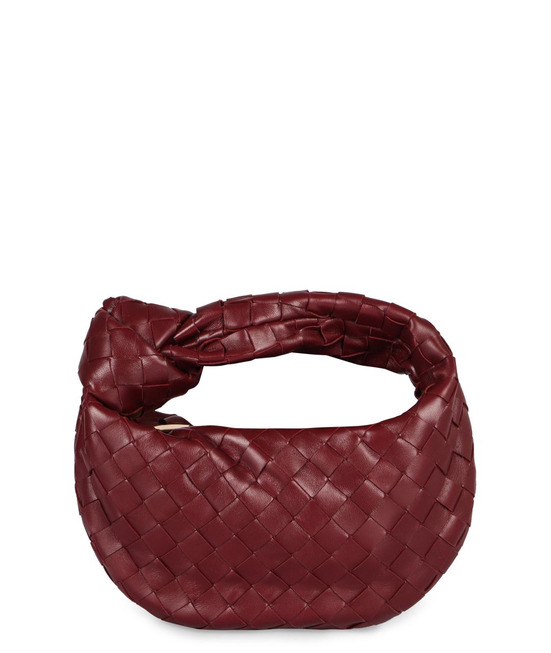 BOTTEGA VENETA Бордовая кожаная сумка с короткими ручками, фото 1