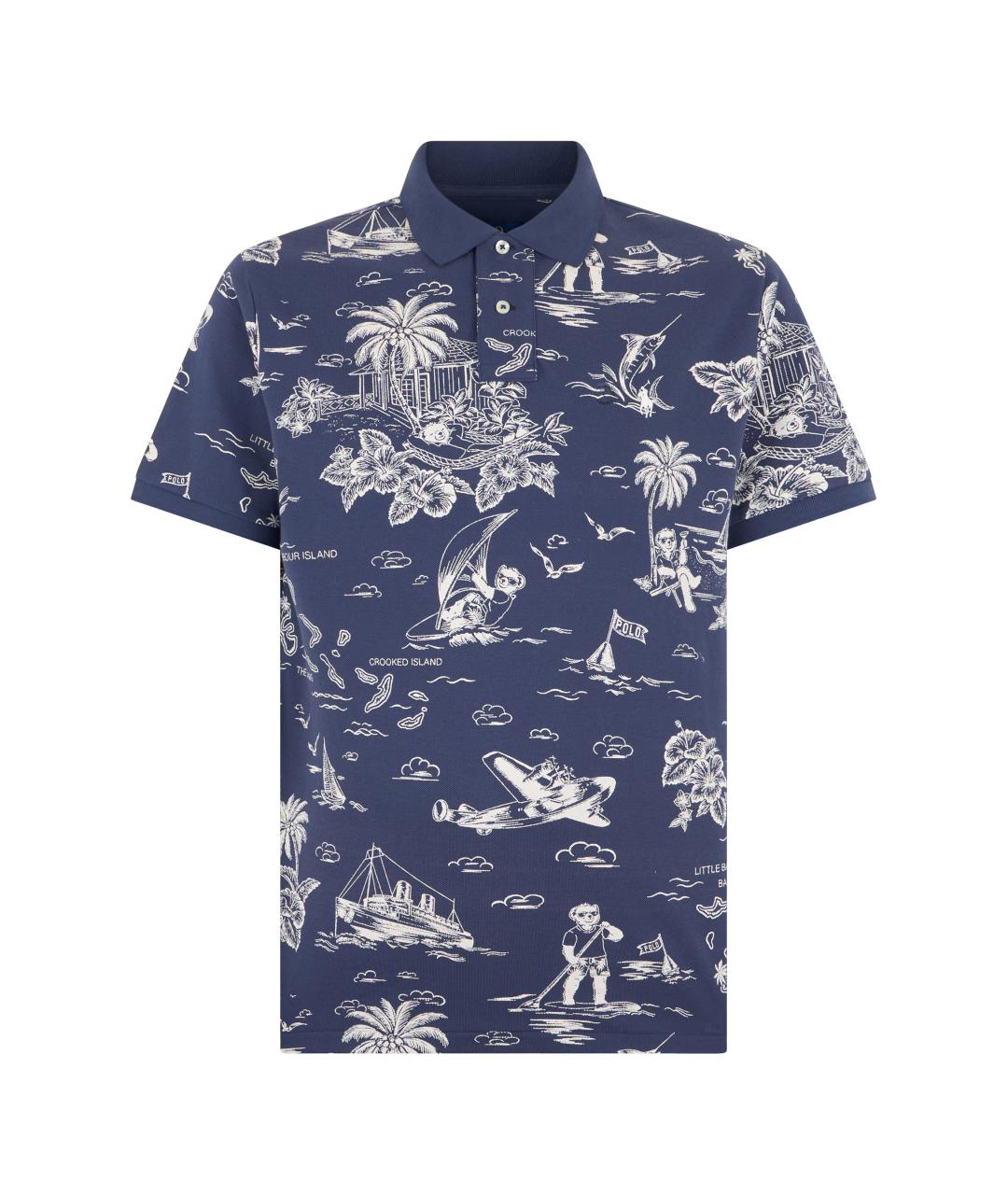 POLO RALPH LAUREN Синее хлопковое поло с коротким рукавом, фото 1