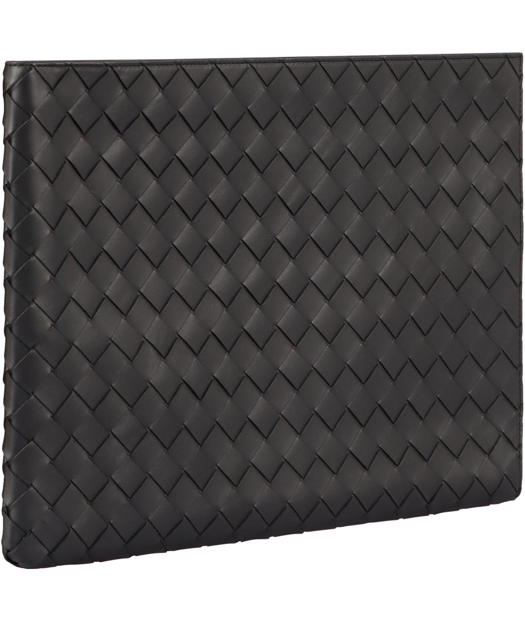 BOTTEGA VENETA Черная кожаная папка для документов, фото 2