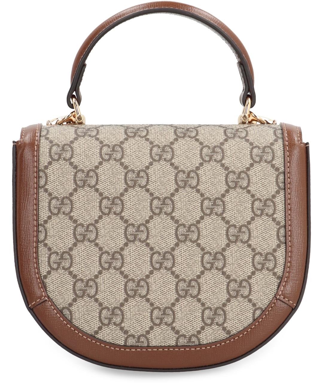 GUCCI Бежевая канва сумка с короткими ручками, фото 3