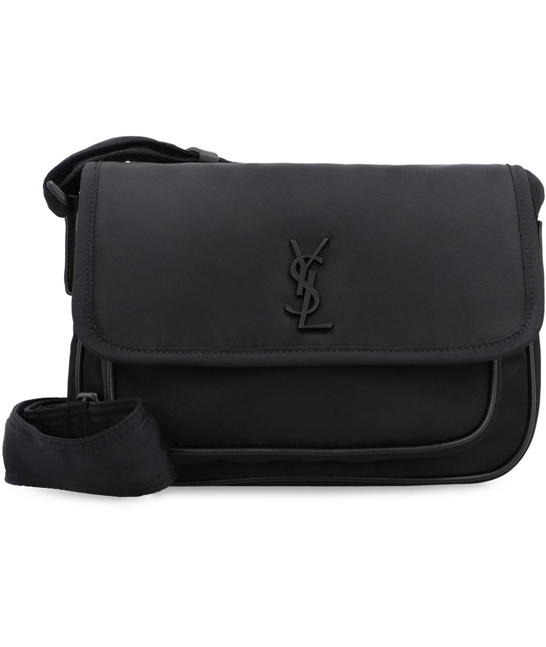 SAINT LAURENT Черная синтетическая сумка на плечо, фото 2