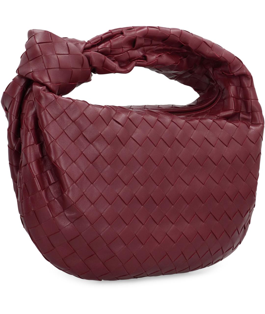 BOTTEGA VENETA Бордовая кожаная сумка с короткими ручками, фото 3