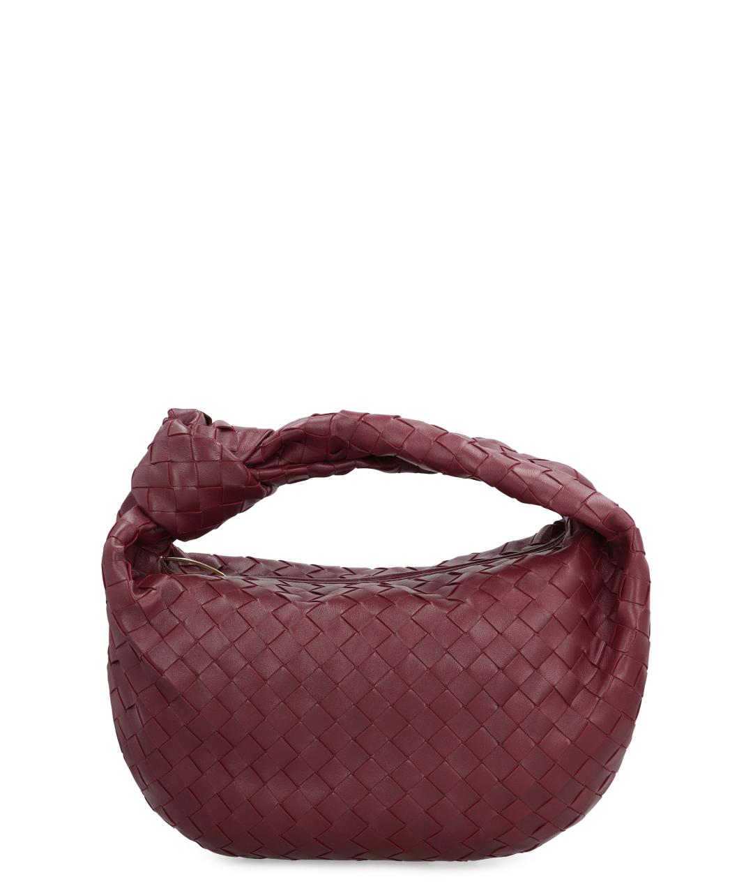 BOTTEGA VENETA Бордовая кожаная сумка с короткими ручками, фото 6