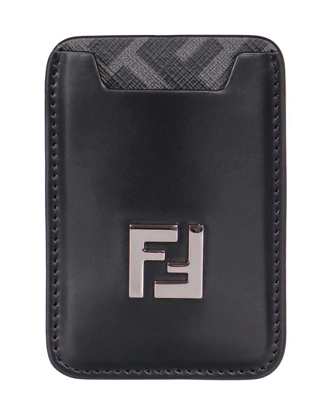 FENDI Черный кожаный кардхолдер, фото 1