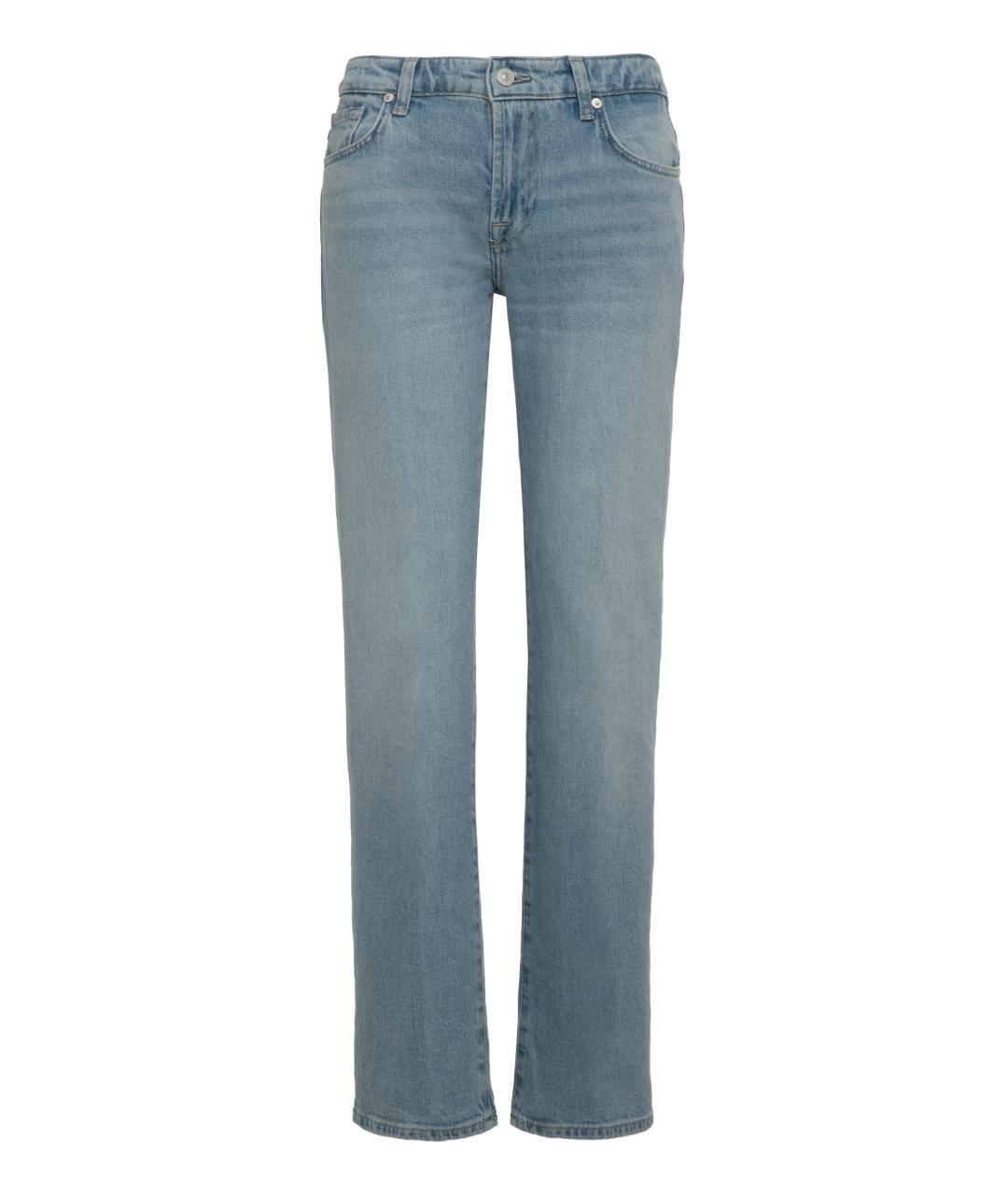 7 FOR ALL MANKIND Синие хлопковые джинсы слим, фото 1