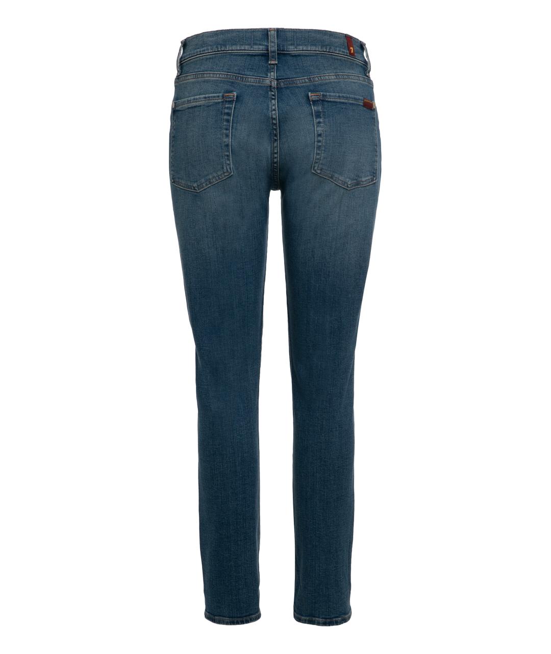 7 FOR ALL MANKIND Синие хлопковые джинсы слим, фото 2