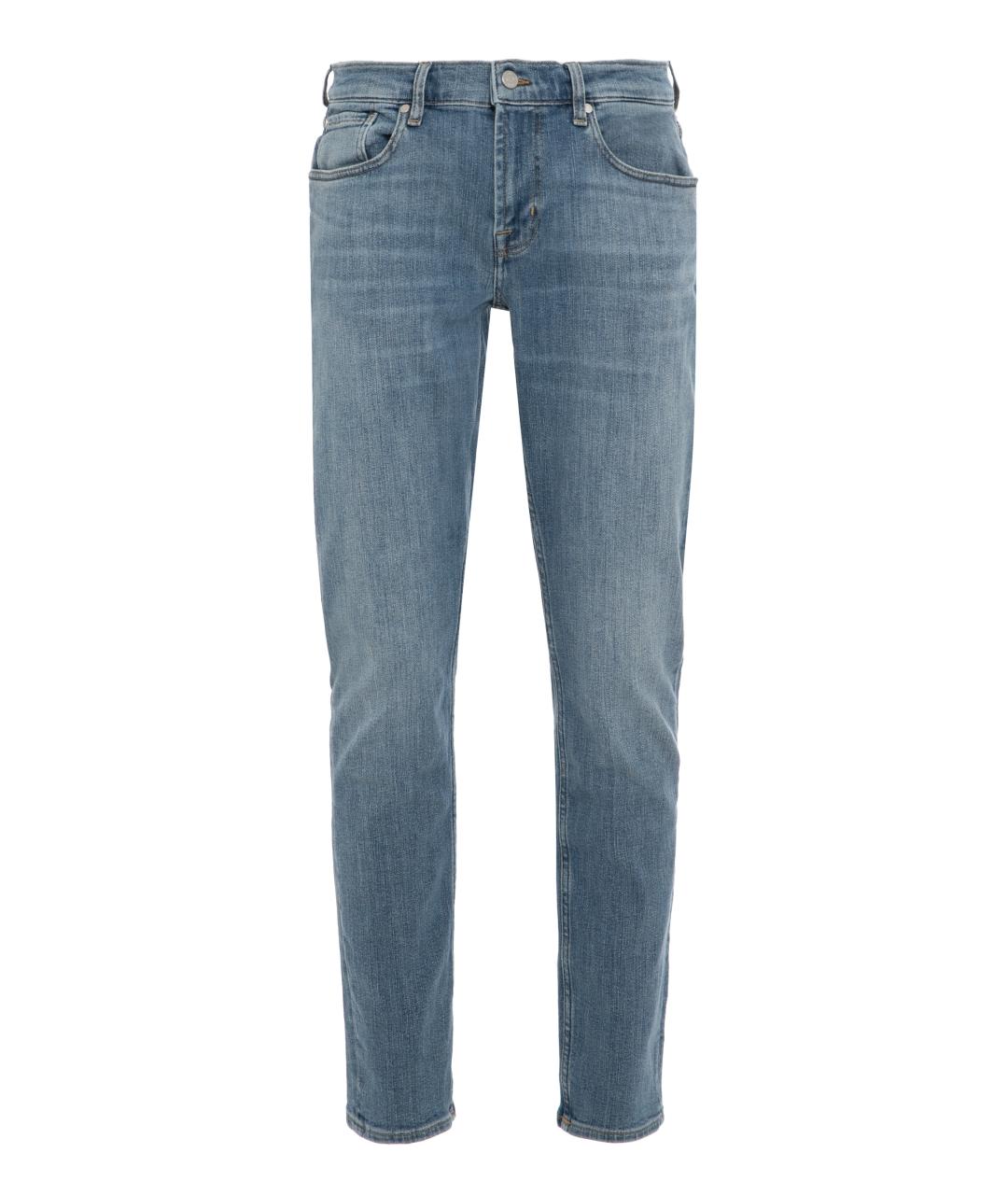7 FOR ALL MANKIND Синие хлопковые джинсы скинни, фото 1