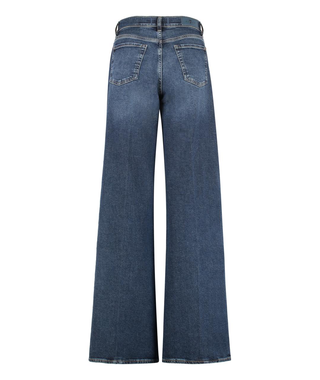 7 FOR ALL MANKIND Синие хлопковые джинсы клеш, фото 2