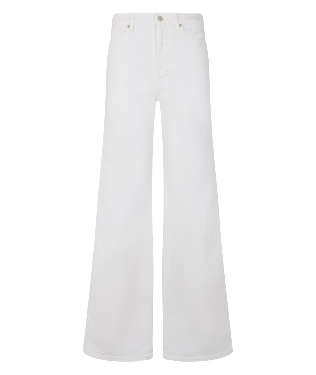 7 FOR ALL MANKIND Белые хлопковые джинсы клеш, фото 1