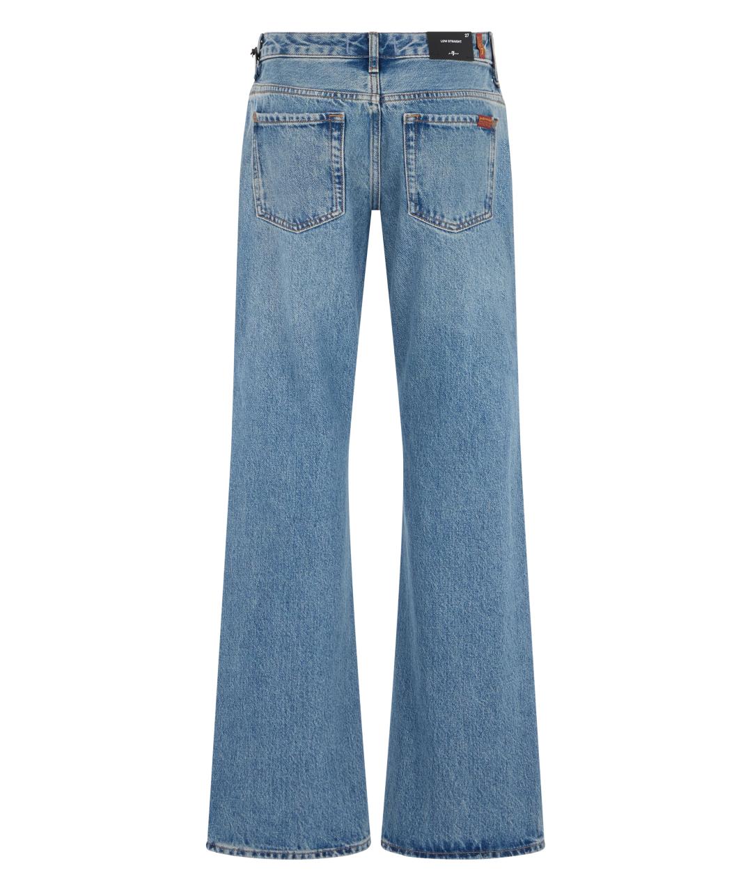 7 FOR ALL MANKIND Голубые хлопковые джинсы клеш, фото 2