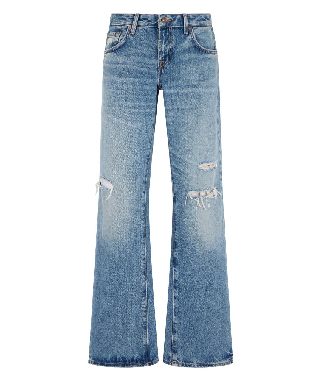 7 FOR ALL MANKIND Голубые хлопковые джинсы клеш, фото 1