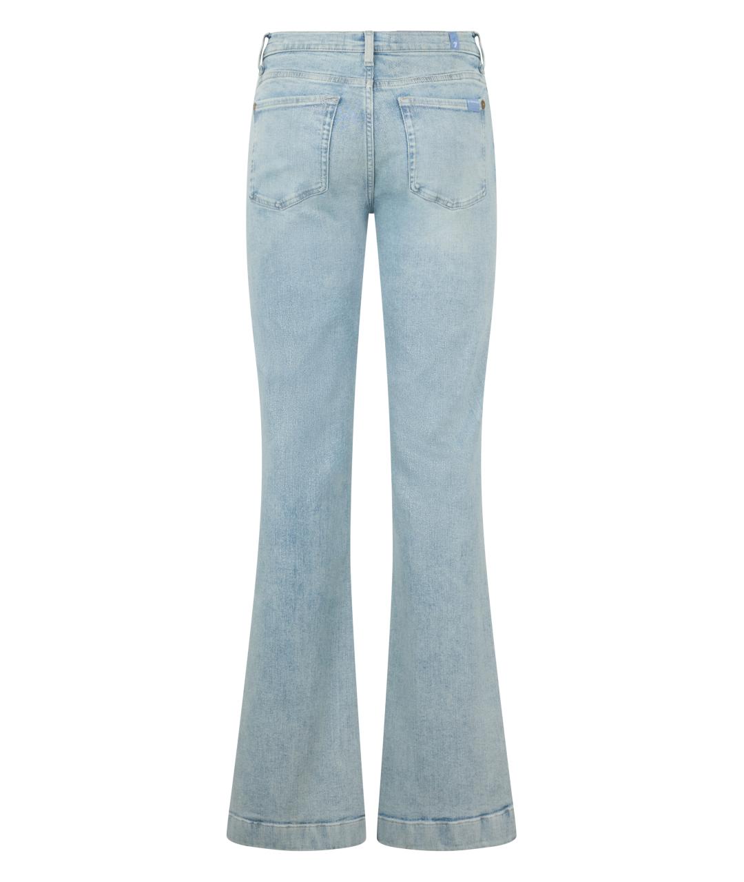 7 FOR ALL MANKIND Голубые хлопковые джинсы клеш, фото 2