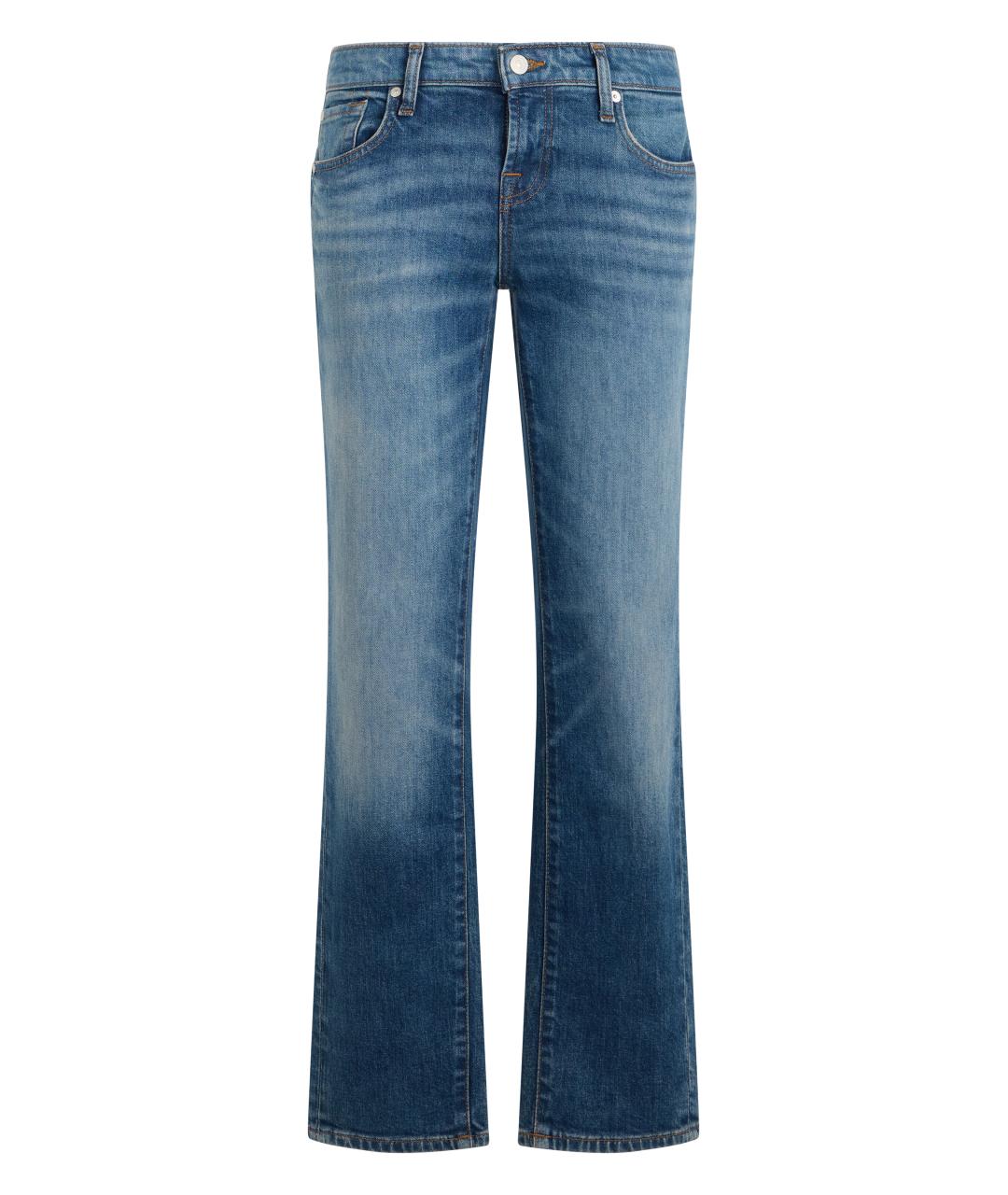 7 FOR ALL MANKIND Синие хлопковые прямые джинсы, фото 1