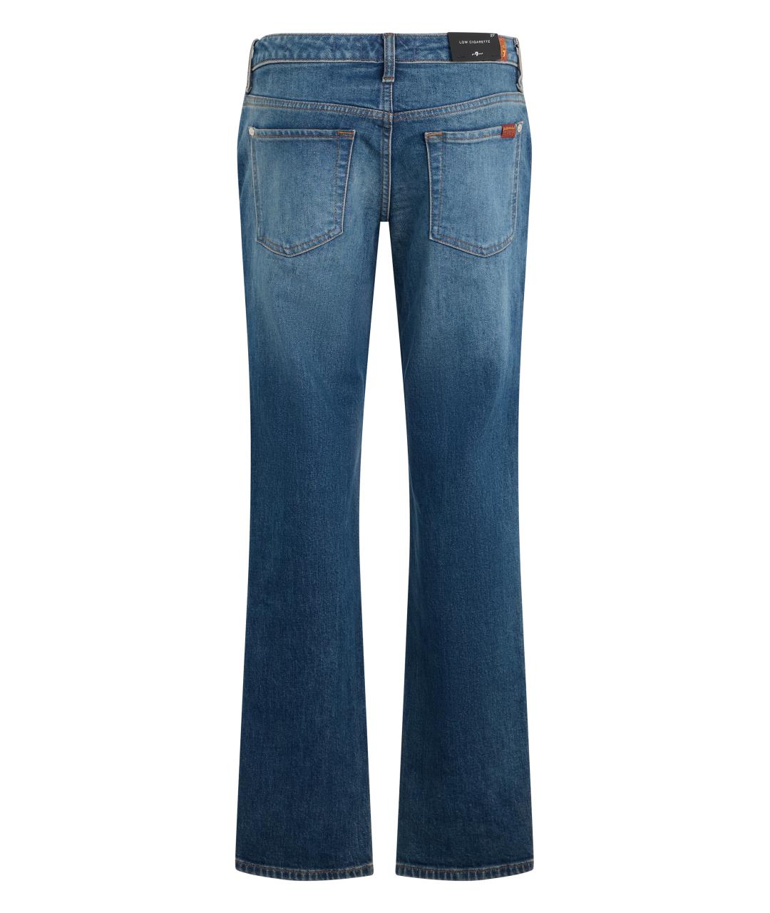7 FOR ALL MANKIND Синие хлопковые прямые джинсы, фото 2