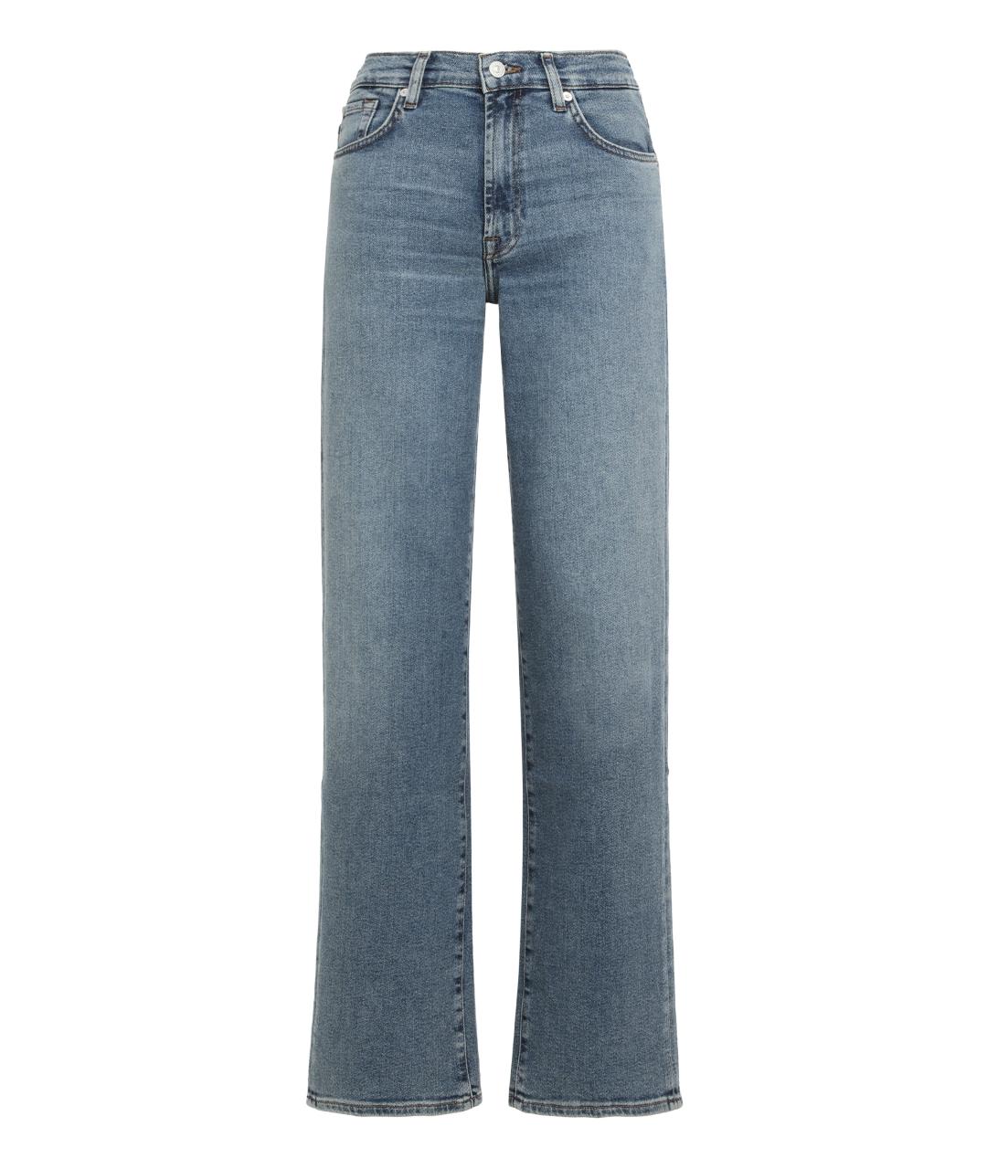 7 FOR ALL MANKIND Синие хлопковые прямые джинсы, фото 1