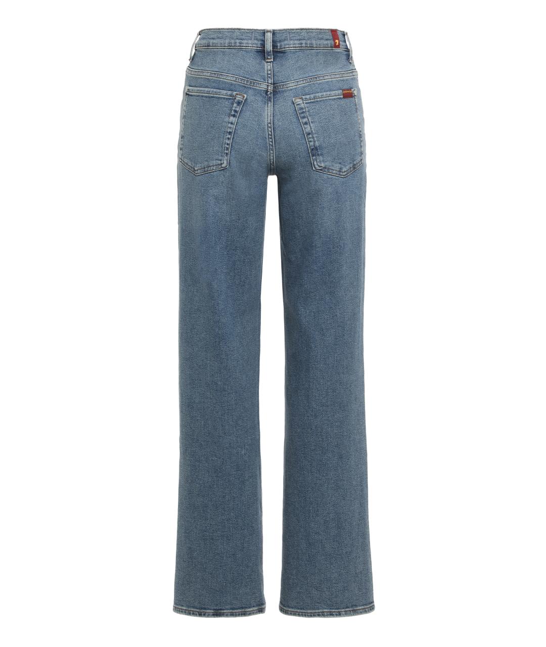 7 FOR ALL MANKIND Синие хлопковые прямые джинсы, фото 2
