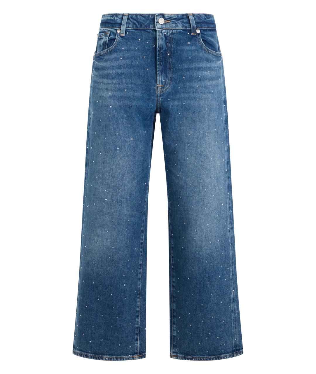 7 FOR ALL MANKIND Синие хлопковые прямые джинсы, фото 1