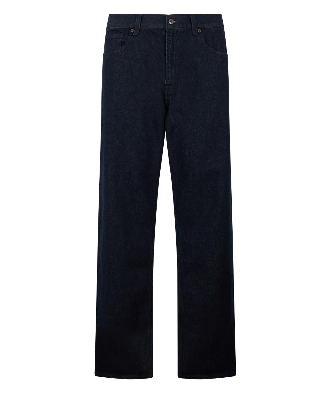 7 FOR ALL MANKIND Темно-синие хлопковые прямые джинсы, фото 1