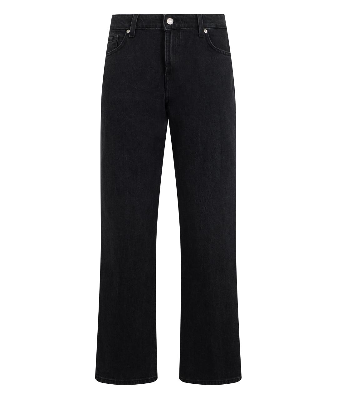 7 FOR ALL MANKIND Черные хлопковые прямые джинсы, фото 1
