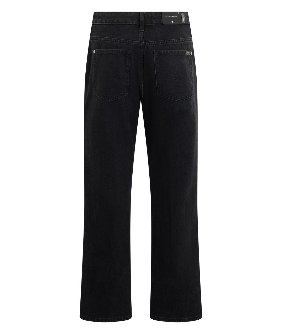 7 FOR ALL MANKIND Черные хлопковые прямые джинсы, фото 2