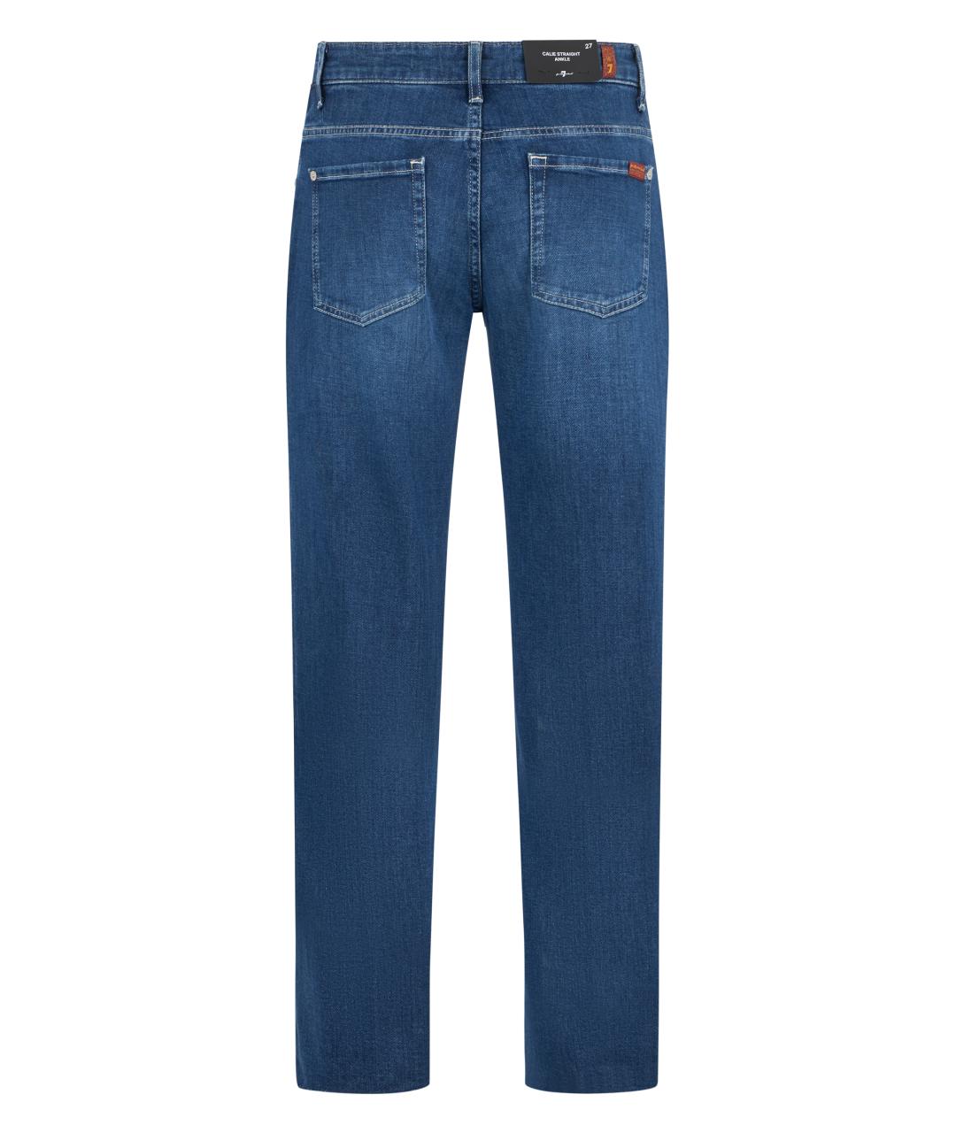 7 FOR ALL MANKIND Синие хлопковые прямые джинсы, фото 2