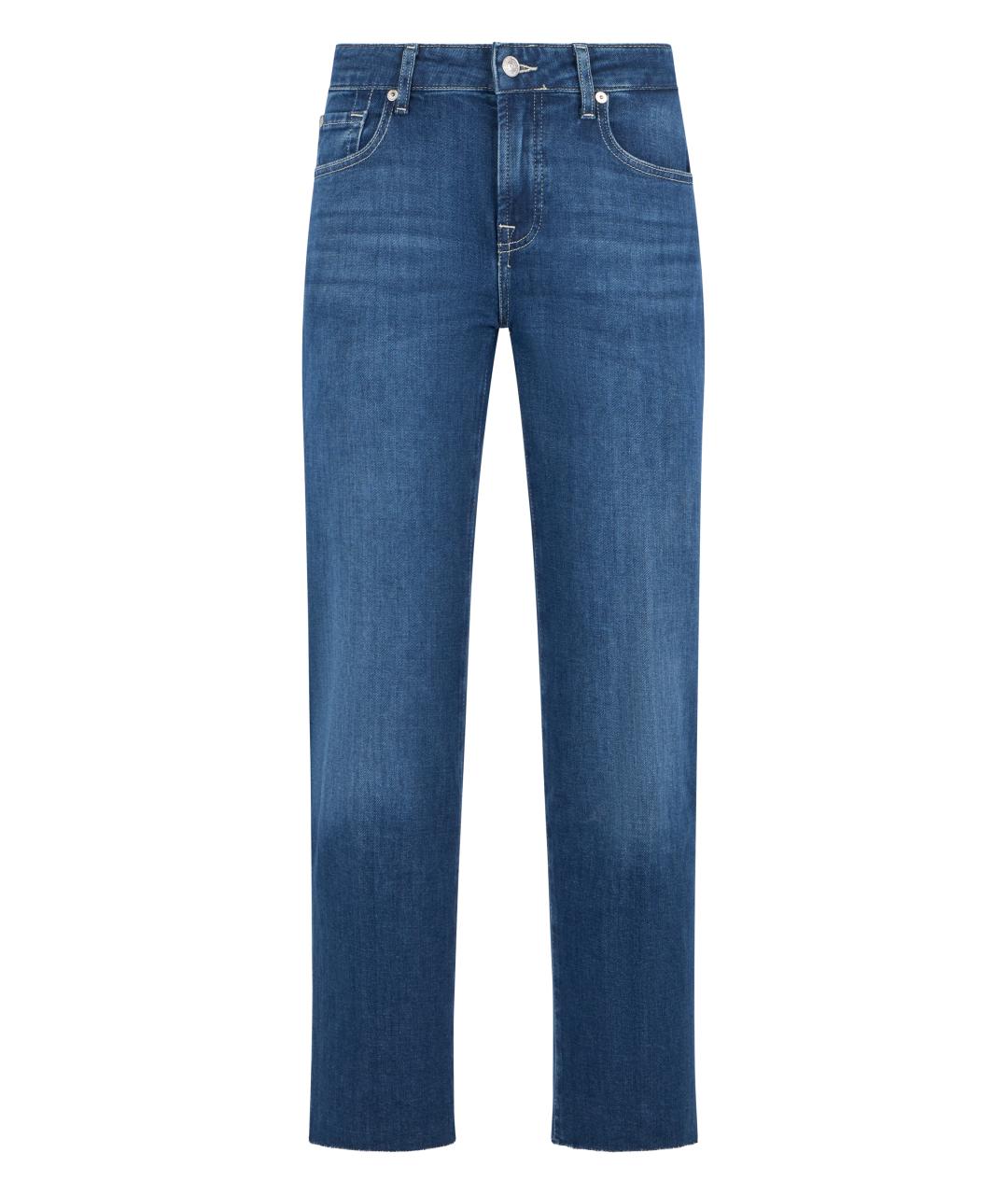 7 FOR ALL MANKIND Синие хлопковые прямые джинсы, фото 1