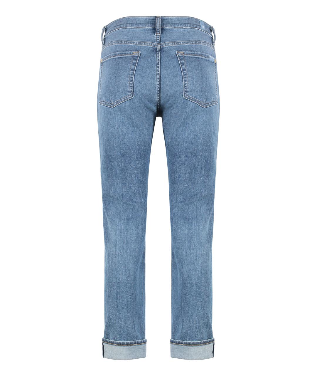 7 FOR ALL MANKIND Синие хлопковые джинсы слим, фото 2