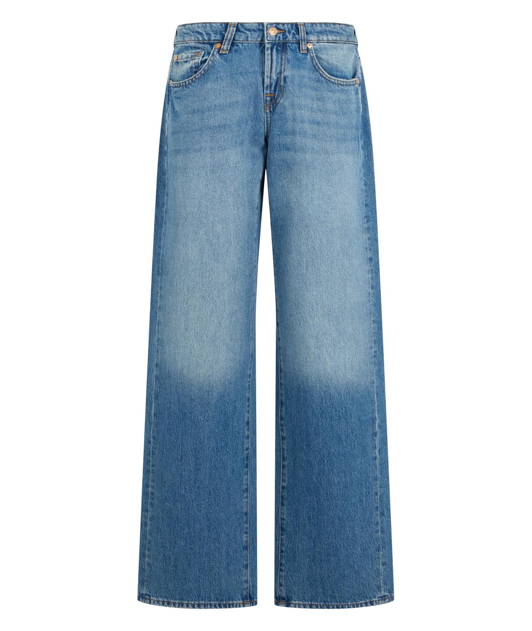 7 FOR ALL MANKIND Синие хлопковые джинсы клеш, фото 1