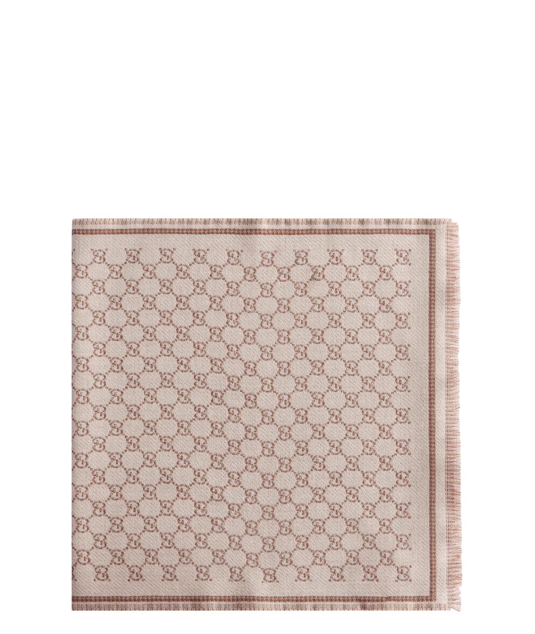 GUCCI Белый шерстяной шарф, фото 1