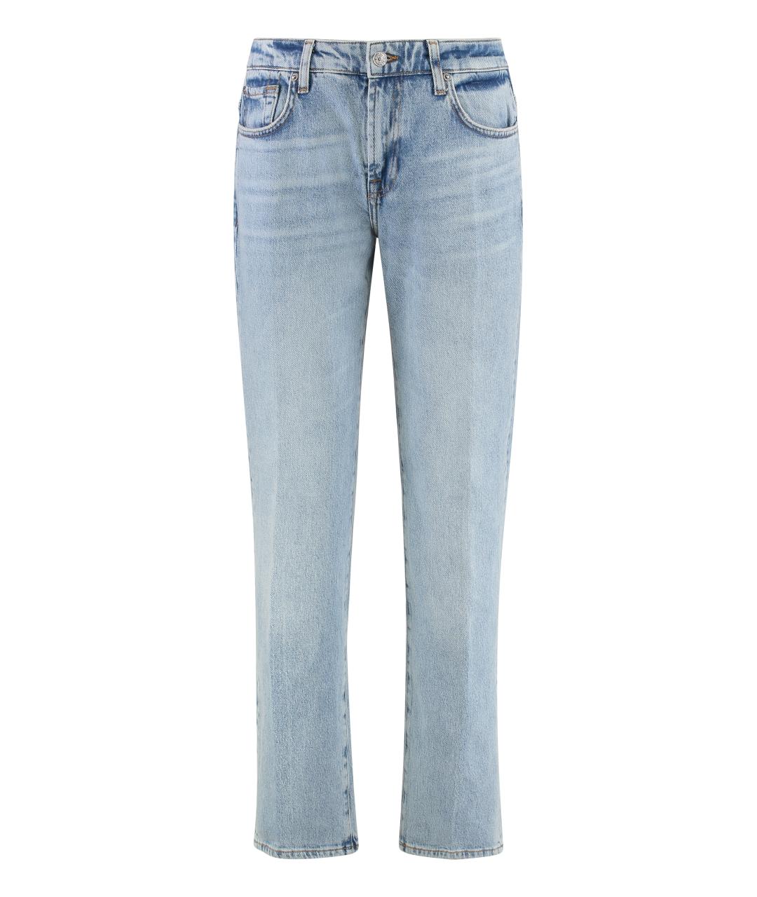 7 FOR ALL MANKIND Голубые хлопковые прямые джинсы, фото 1