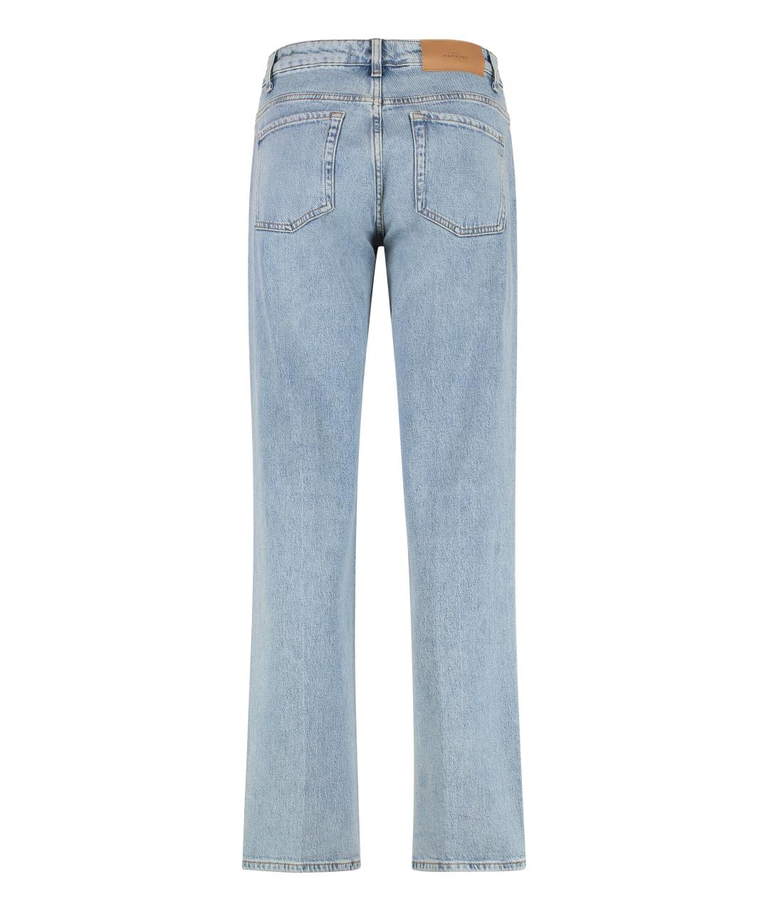 7 FOR ALL MANKIND Голубые хлопковые прямые джинсы, фото 2